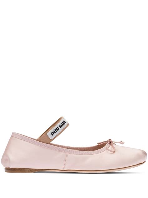 miu miu double strap ballet flats|farfetch ballet flats.